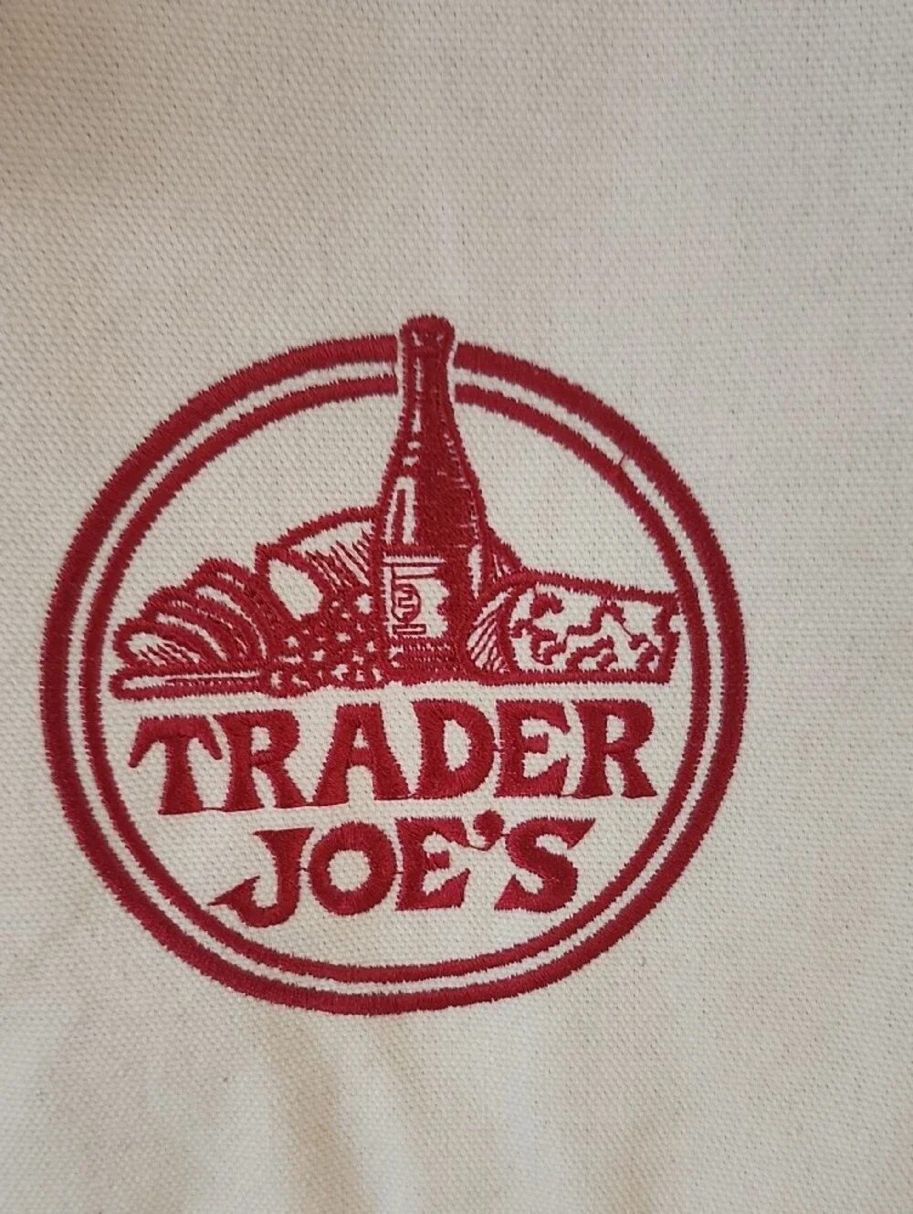 Trader Joe's Canvas Tote Bag in Natural and Navy